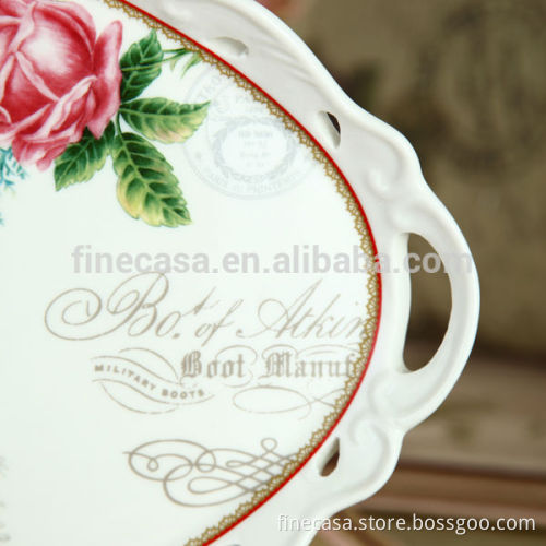 15 Inches Elegant Design Ceramic Serving Tray                
                                    Quality Assured